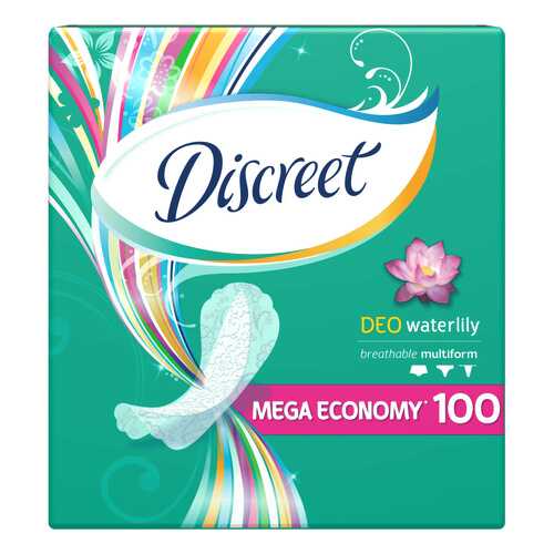 Прокладки Discreet ежедневные Deo Water Lily Multiform 100шт в Mirra