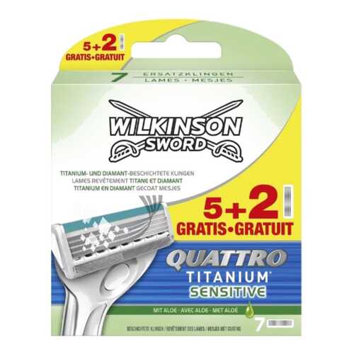 Кассеты для станка Wilkinson Sword Quattro Titanium Sensitive 7 шт в Mirra