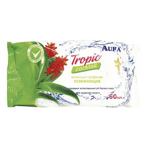 Влажные салфетки Aura Tropic Cocktail 5793 60 шт в Mirra