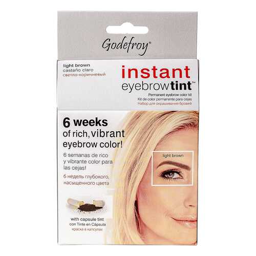 Краска-хна для бровей Godefroy Eyebrow Tint Light Brown в капс с эфф.татуажа 15 капс в Mirra