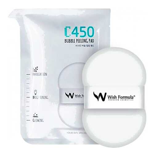 Спонж-пилинг Wish Formula C450 Bubble Peeling Pad (H) с фруктовыми кислотами 30 мл в Mirra