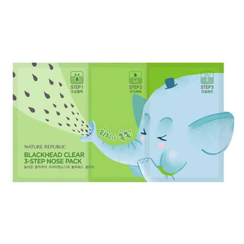 Патчи для очищения кожи Nature Republic Blackhead Clear 3-Step Nose Pack 10 г в Mirra