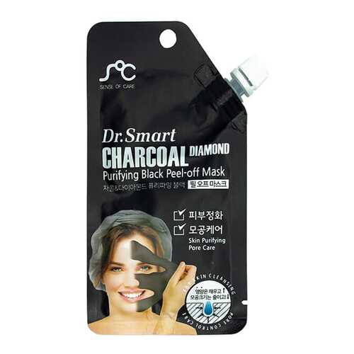 Маска для лица Dr.Smart Charcoal Diamond Purifying Black Peel-Off Mask 25 мл в Mirra