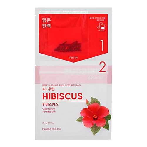 Маска для лица Holika Holika Instantly Brewing Tea Bag Mask Hibiscus с гибискусом 27 мл в Mirra